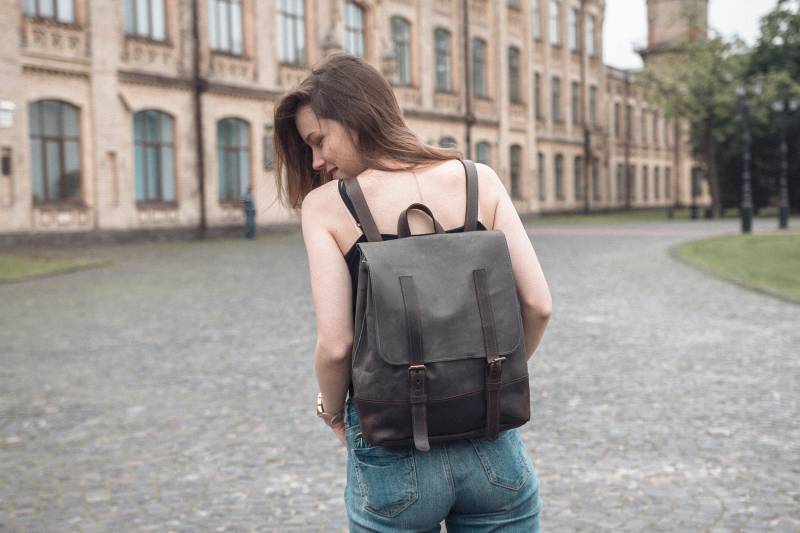 Rucksack Frauen, Leder Rucksack, Rucksack Rucksack, Schulrucksack, College Rucksack, Brauner Leder Frauen, Laptop Aus von Pikore