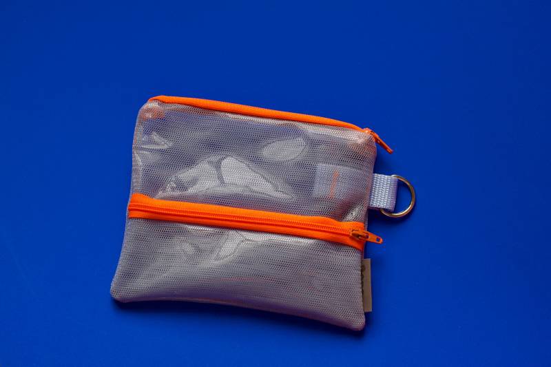 Big Jay - Neon Orange & Salbei Mesh Purse With Two Zipppers von Pikto3000