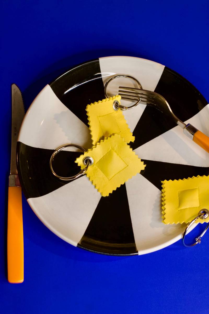 Leder Ravioli - Schlüssel Oder Tacshen Anhänger von Pikto3000