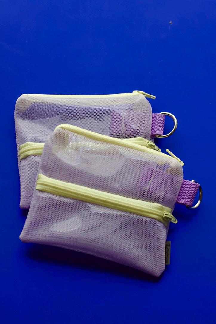 Midi Jay - Beurre & Myrtille Mesh Purse With Two Zipppers von Pikto3000