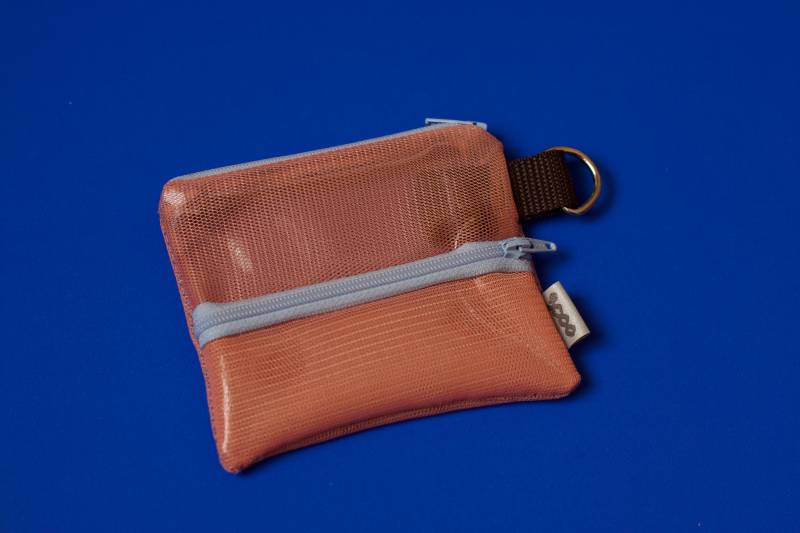 Midi Jay - Lachs & Blue Mesh Purse With Two Zipppers von Pikto3000