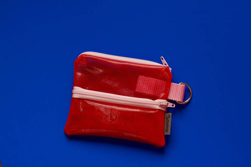 Midi Jay - Rot & Rosa Mesh Purse With Two Zipppers von Pikto3000