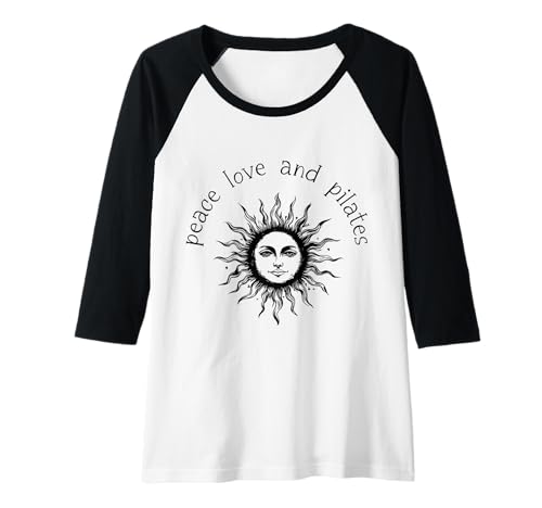 Damen Peace Love Pilates Lustig Yoga Pilates Lehrer Sport Raglan von Pilates Apparel & Gifts
