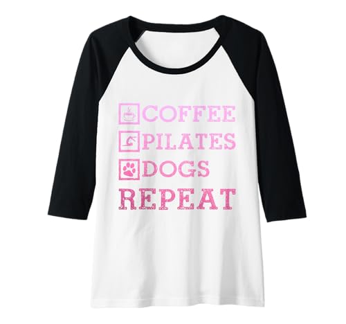 Damen Pilates Kaffee Hunde Lustig Yoga Pilates Lehrer Sport Raglan Damen Pilates Kaffee Hunde Lustig Yoga Pilates Lehrer Sport Raglan von Pilates Apparel & Gifts