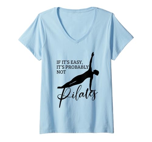 Damen Pilates Lustig Yoga Pilates Lehrer Sport T-Shirt mit V-Ausschnitt von Pilates Apparel & Gifts