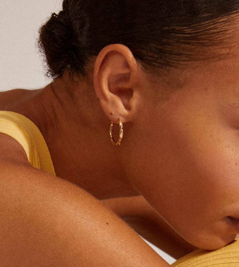 Pilgrim - Eddy - Große vergoldete Creolen mit natürlicher Form-Goldfarben von Pilgrim