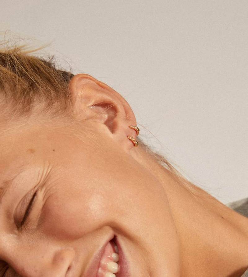 Pilgrim - Eddy - Kleine vergoldete Creolen mit natürlicher Form-Goldfarben von Pilgrim