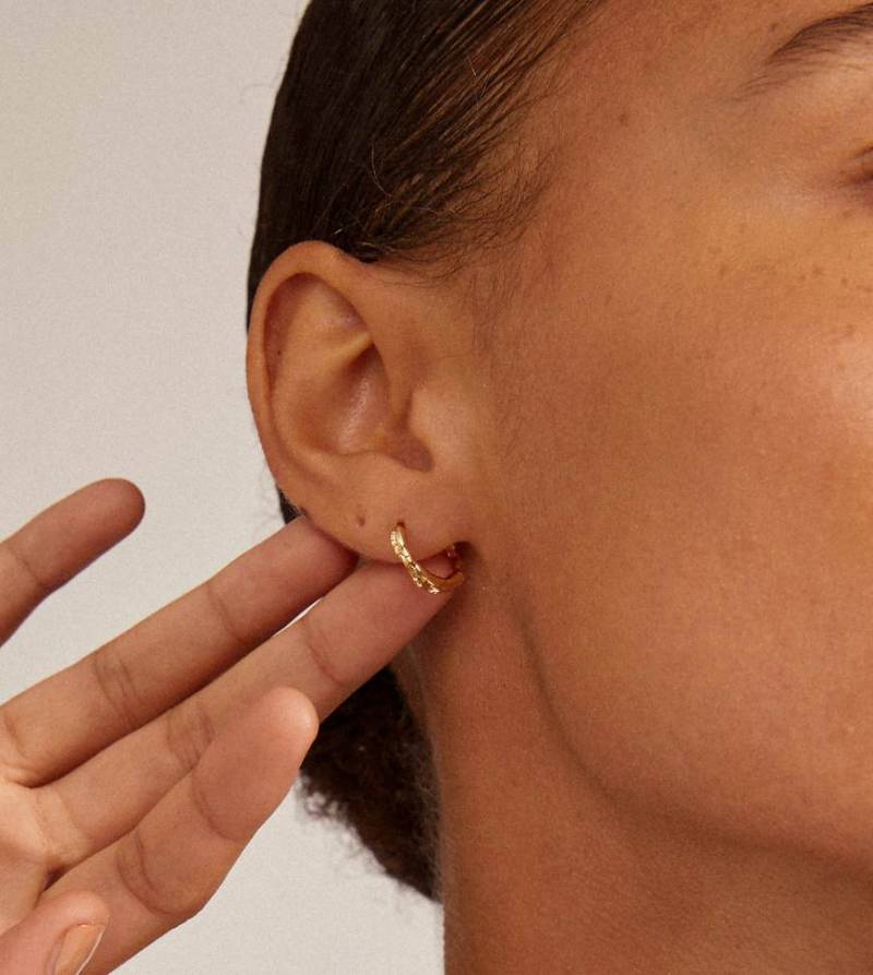 Pilgrim - Eddy - Kleine vergoldete Creolen mit natürlicher Form-Goldfarben von Pilgrim