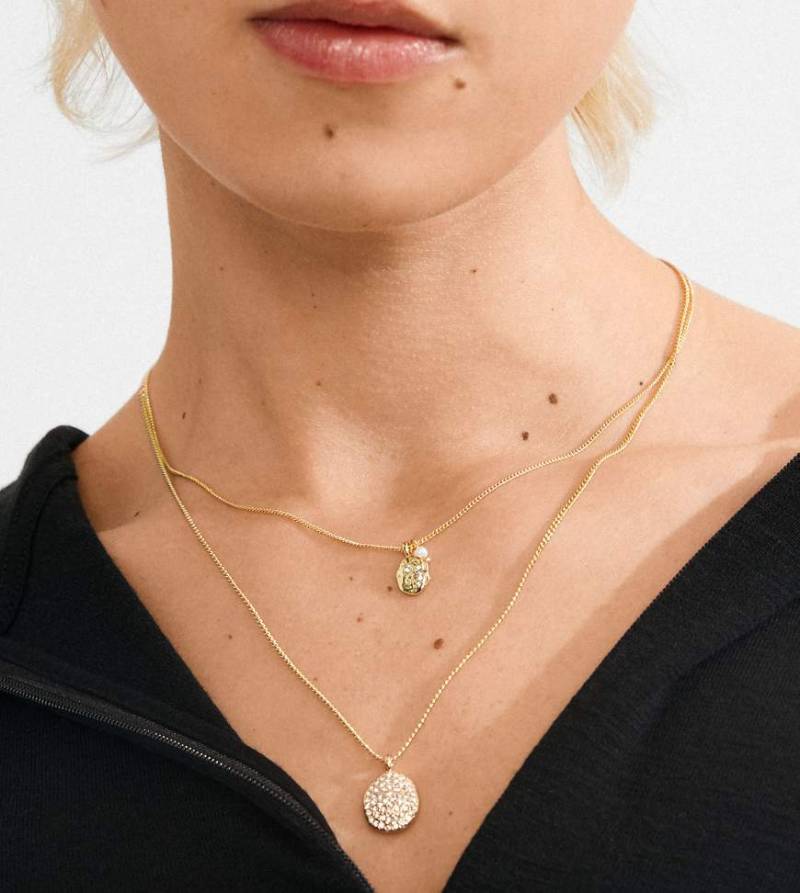 Pilgrim - Shift - Vergoldete Halskette im 2-in-1-Set-Weiß von Pilgrim