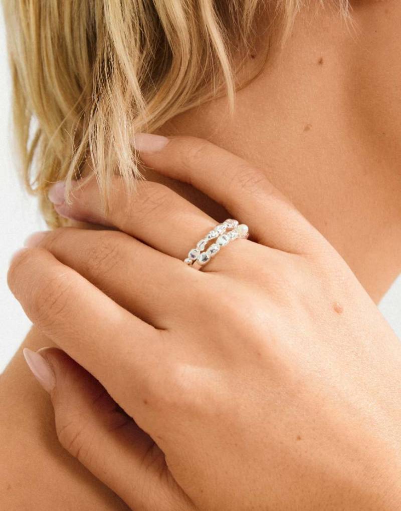 Pilgrim - Shift - Versilberter Ring-Weiß von Pilgrim