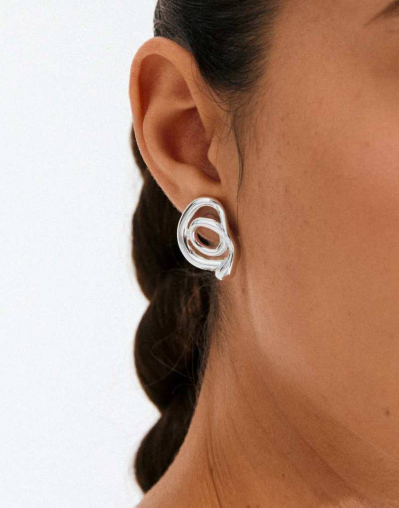 Pilgrim - Unfold - Versilberte Ohrringe von Pilgrim