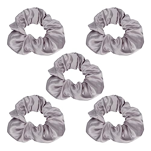 Bringen Sie Ihren Stil Zum Strahlen Mit 5 Leuchtenden Haargummis, Elastischen Haargummis aus Hellgrauem Satin, Perfektes, Im Dunkeln Leuchtendes Accessoire Für Frauen von Pilipane