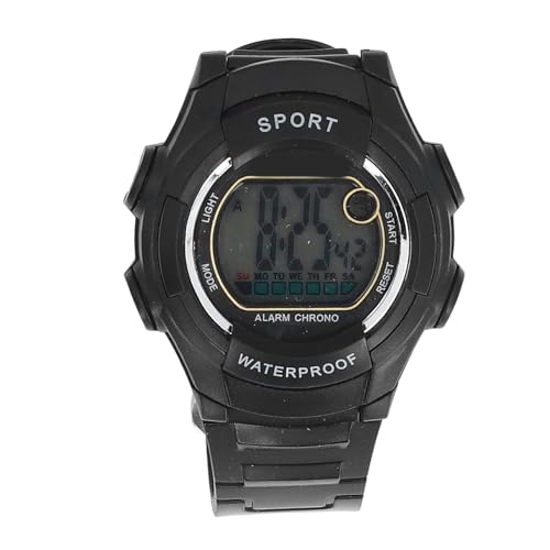 Digitale Sportwache wasserdichte multifunktionale Vintage -LED Luminous Unisex Stoppuhr Alarm 12/24 Stunden Großbildschirme Armbanduhr für das Aufstieg des Kletterns (Schwarz) von Pilipane