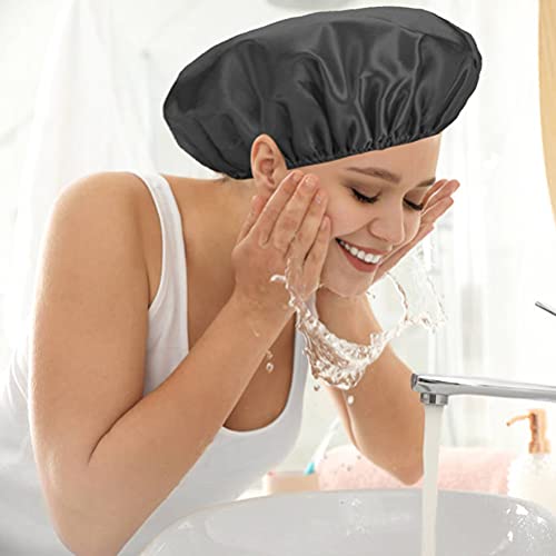 Doppellagige Duschhaarabdeckung,Duschhaube,Duschhut Wasserdichte Weiche Duschhauben Für Mädchen Frauen Dusche Spa Salon Küche Hauptgebrauch von Pilipane