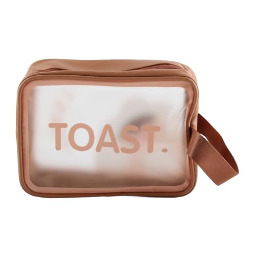 Kosmetiktaschen Make -up Aufbewahrungstillentrum Tasche Großer Kapazität wasserdicht tragbarer Reisebereich für Frauen Mädchen PVC Material niedlich Cartoon Design (Braun) von Pilipane