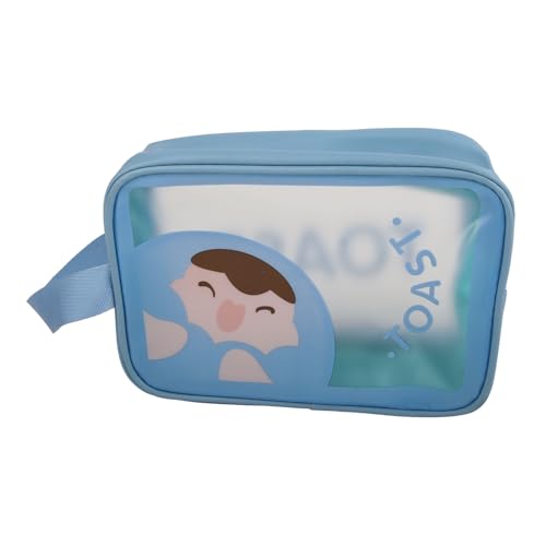 Kosmetiktaschen Make -up Aufbewahrungstillentrum Tasche Großer Kapazität wasserdicht tragbarer Reisebereich für Frauen Mädchen PVC Material niedlich Cartoon Design (Dunstblau) von Pilipane