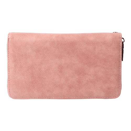 Lange Frauen Brieftasche RFID -Blockierungspur PU Leder Kreditkartenhalter mit Tragen von Gurt Pink Elegant für Damen jeden Tag Gebrauch von Pilipane