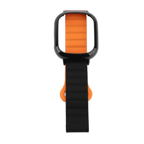 Magnetisches Smartwatch -Band für Uhr 4 Silikonarmband PC Frame Schnellfreisetzung Ersatz für Smart Watch Armband (Schwarzorange) von Pilipane