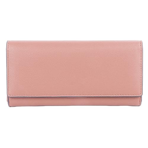 Pilipane Frauen Langes Geldbeutel PU Leder modische große Kapazität Lady Geldbeutel für Bills Karten Münzen stilvolle Elegante Damen Brieftasche für den täglichen Gebrauch Reisen (Staubiges Rosa) von Pilipane