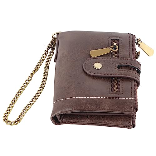 Pilipane Männer Brieftasche Retro PU Leder Multi -Slot Reißverschluss Schließung Fliptasche für Cash Bank Cards Münzen Kaffeefarbe von Pilipane