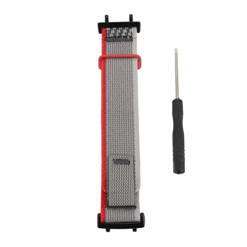 Pilipane Nylon Sport Loop Watch Band für T Rex 3 Haken- und Loop -Befestigungsmittel -Ersatz -Armband -Armband (Rotgrau) von Pilipane