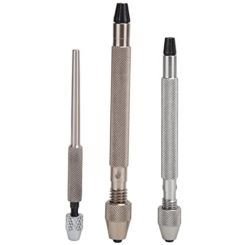 Pilipane Professioneller Pin -Handbohrer -Set 3PCS Uhrenreparaturwerkzeugzubehör für Uhrmacher legiert Material Silber Farbe 3 Größen L m s von Pilipane
