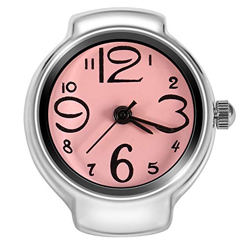 Pilipane Ring Watch modische einzigartige stilvolle runde Quarz -Analog -Uhr für lässige Dating -Party tägliche Verwendung Alloy Case Edelstahlband 8 Farben Unisex Design verfügbar (Rosa) von Pilipane