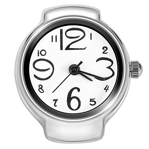 Pilipane Ring Watch modische einzigartige stilvolle runde Quarz -Analog -Uhr für lässige Dating -Party tägliche Verwendung Alloy Case Edelstahlband 8 Farben Unisex Design verfügbar (Weiß) von Pilipane
