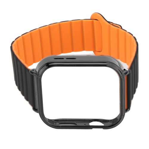 Pilipane Silikonschleife Magnetic Watch Band Ersatzriemen mit schwarzer Hülle Schnellfreisetzungsverstellbar bequeme langlebige Leichtgewicht für Uhr Fit 3 Smartwatch -Zubehör Männer (Schwarzorange) Pilipane Silikonschleife Magnetic Watch Band Ersatzriemen mit schwarzer Hülle Schnellfreisetzungsverstellbar bequeme langlebige Leichtgewicht für Uhr Fit 3 Smartwatch -Zubehör Männer (Schwarzorange) von Pilipane