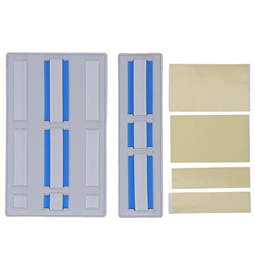 Pilipane Tragbarer elektronischer Organizer Faltbarer Klebstoff -Tech -Speicher für Laptop -Notebook -Kabel Kabel Wireless Maus Desktop Organizer Sperrholz PU Leder 26x16cm 26x7cm (Grau) von Pilipane