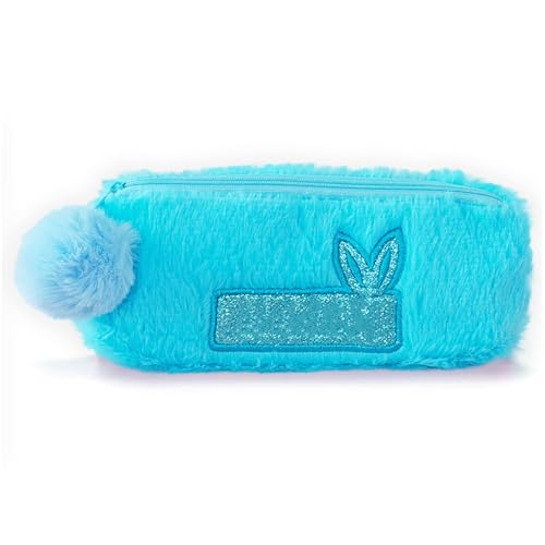 Plüsch Bleistiftkoffer Weiche Großkapazität Süßes Kaninchen -Design Mehrzweckstiftbeutel für Schüler School Stationery Polyester Plüsch Stoff (Blau) von Pilipane