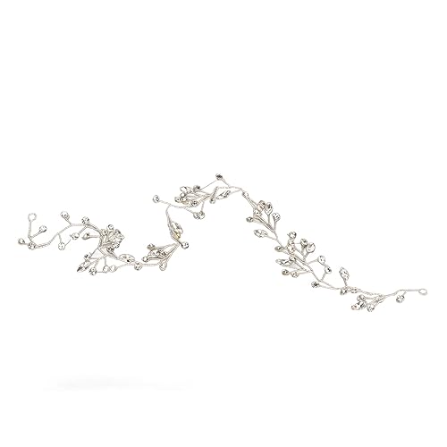 Strasshaar Vine Kristall Haarstück Elegantes stilvolle Hochzeitsfeier -Accessoire für Bräute Besondere Anlässe Legierungsdraht 14.8in lang von Pilipane