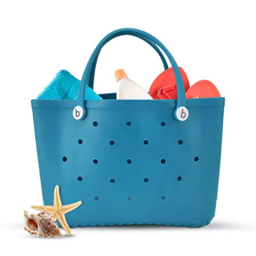 Wasserdichte Gummi-Strand-Einkaufstasche,Damen Outdoor-Gummi-Einkaufstasche Wasserdichte waschbare Sporthandtasche für den Strandboot-Pool(Grün), Strandtasche aus Gummi mit Löchern Gummitasche G von Pilipane