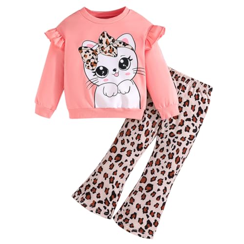 Pilipulu Bekleidungssets für Mädchen Sweatshirt+Leggings 2Pcs Kinder Mädchen Baumwolle Langarm Einhorn Outfits Set Gr.98 von Pilipulu