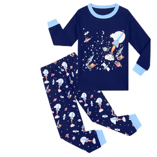 Pilipulu Jungen Schlafanzug Langarm Baumwolle Winter Pyjama Set Rocket Glow in The Dark Nachtwäsche 8 Jahre alt Größe 128 Dunkelblau Rocket Pilipulu Jungen Schlafanzug Langarm Baumwolle Winter Pyjama Set Rocket Glow in The Dark Nachtwäsche 8 Jahre alt Größe 128 Dunkelblau Rocket von Pilipulu