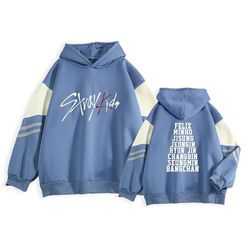 Stray Kids Kpop Hoodie Bangchan Felix Hyunjin Lee Know Sweatshirt für Damen Trendy Kpop Merch, Blau, M von Pilostike
