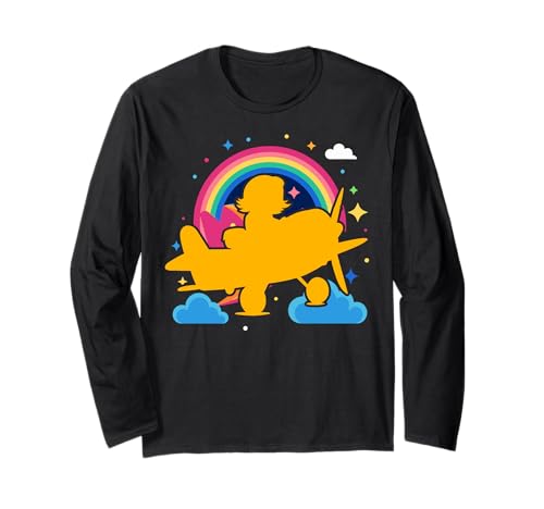 Funny Woman Pilot Flugzeug Langarmshirt Funny Woman Pilot Flugzeug Langarmshirt von Pilot Christmas Funny Airline Present