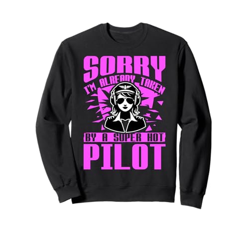 Funny Woman Pilot Flugzeug Sweatshirt von Pilot Christmas Funny Airline Present