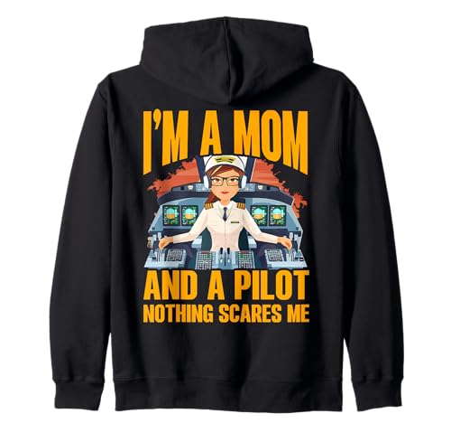 Ich bin eine Mutter und ein Pilot nichts macht mir Angst Frauen Kapuzenjacke von Pilot Christmas Funny Airline Present