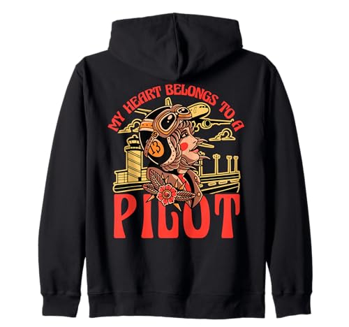 Mein Herz gehört einem Piloten Funny Woman Pilot Airplane Kapuzenjacke Mein Herz gehört einem Piloten Funny Woman Pilot Airplane Kapuzenjacke von Pilot Christmas Funny Airline Present