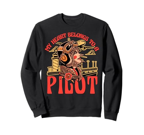 Mein Herz gehört einem Piloten Funny Woman Pilot Airplane Sweatshirt Mein Herz gehört einem Piloten Funny Woman Pilot Airplane Sweatshirt von Pilot Christmas Funny Airline Present