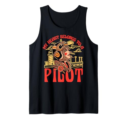 Mein Herz gehört einem Piloten Funny Woman Pilot Airplane Tank Top Mein Herz gehört einem Piloten Funny Woman Pilot Airplane Tank Top von Pilot Christmas Funny Airline Present