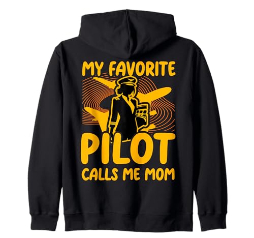 Mein Lieblingspilot nennt mich Mama Funny Woman Pilot Airplane Kapuzenjacke von Pilot Christmas Funny Airline Present