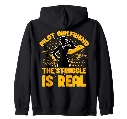 Pilot Freundin der Kampf ist echte Frauen Kapuzenjacke von Pilot Christmas Funny Airline Present