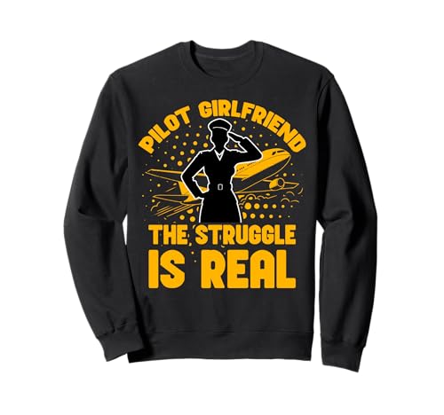 Pilot Freundin der Kampf ist echte Frauen Sweatshirt von Pilot Christmas Funny Airline Present
