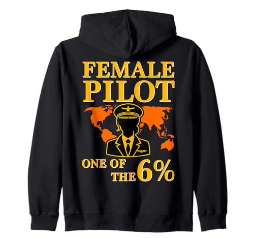 Pilotin auf dem 6% Funny Woman Pilot Flugzeug Kapuzenjacke Pilotin auf dem 6% Funny Woman Pilot Flugzeug Kapuzenjacke von Pilot Christmas Funny Airline Present