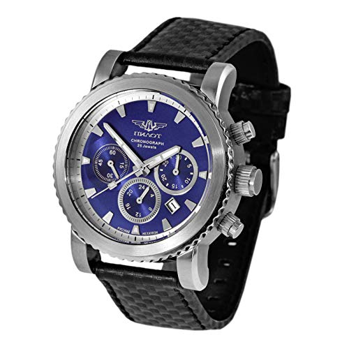 Pilot Germany Poljot Uhr Chronograph 31681 Stoppuhr mechanische Uhr Armbanduhr russisch P-Sports 43.S Sport Surfer von Pilot Germany