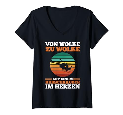 Damen Pilot Helikopter Hubschrauber T-Shirt mit V-Ausschnitt Damen Pilot Helikopter Hubschrauber T-Shirt mit V-Ausschnitt von Pilot Helikopter Hubschrauber Geschenk