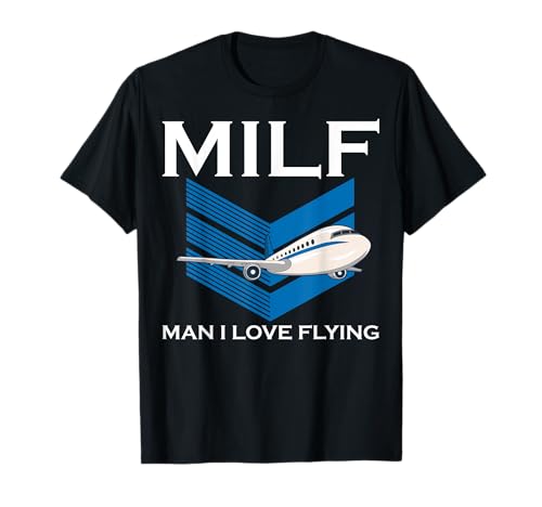 Man I Love Flying Pilot T-Shirt von Piloten Kleidung