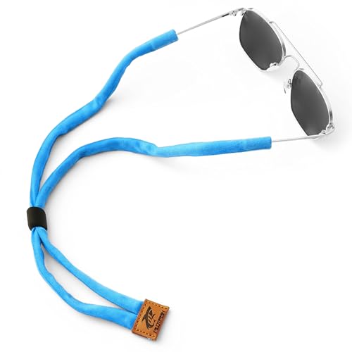Pilotfish Brillenhalter aus Premium-Baumwolle für Sonnenbrillen – mehrere Designoptionen – weicher und langlebiger Sonnenbrillenhalter in Blau von Pilotfish